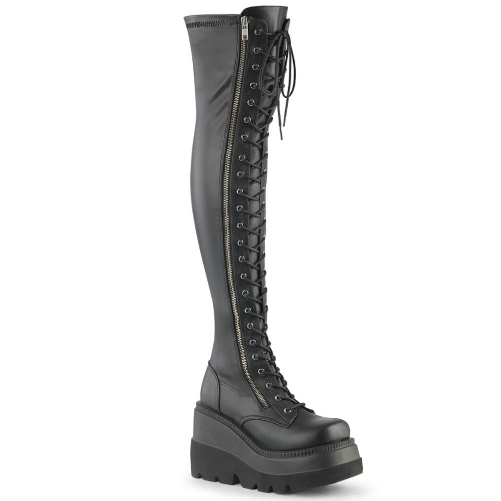 DemoniaCult - SHAKER374 Platform overknee Boots - Black Product image